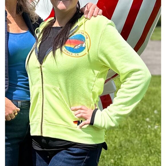 Aviator Nation Women’s Full Zip Hoodie - Neon Yellow - M - READ - Picture 12 of 12